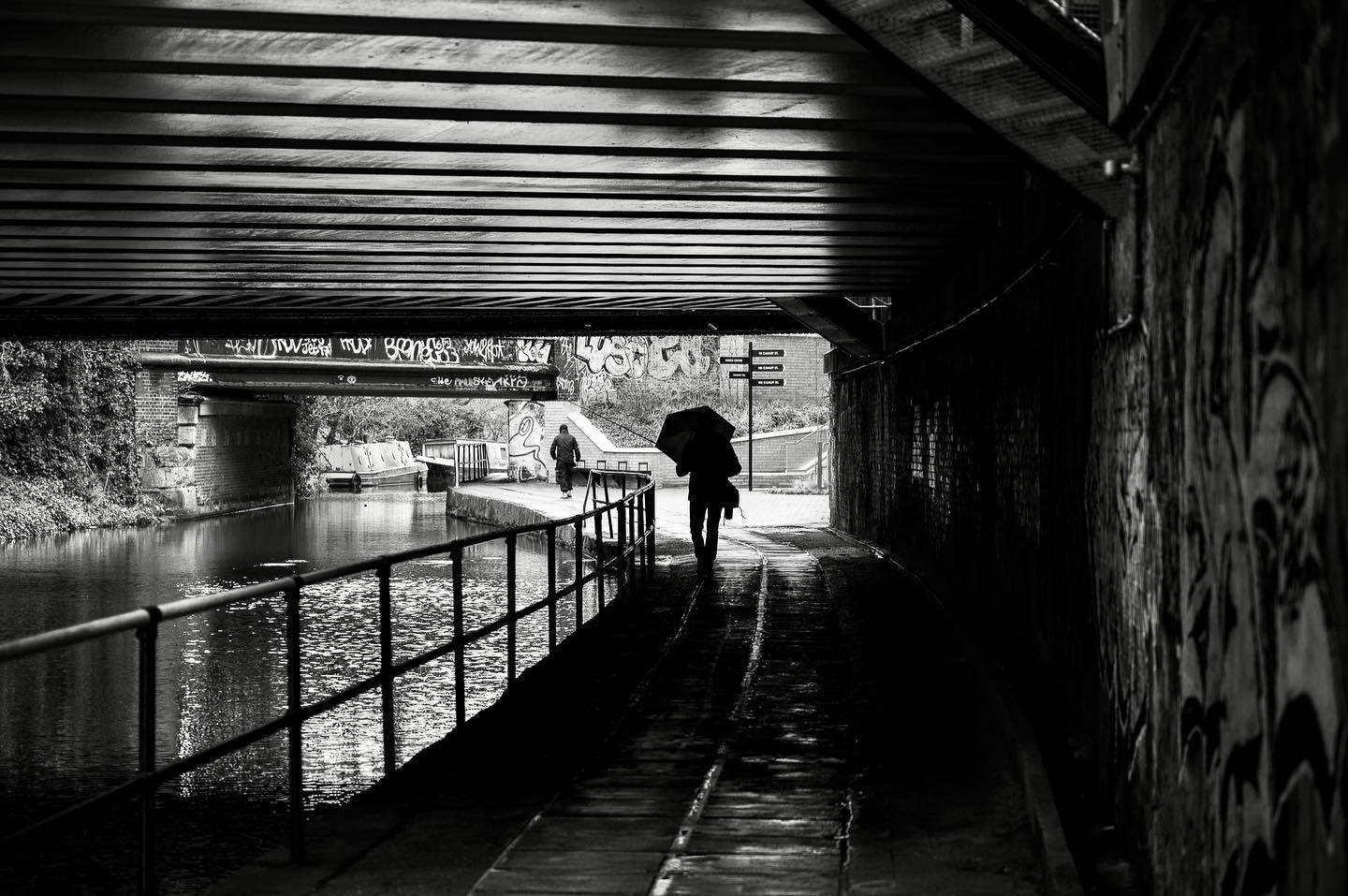 Urban Serenity: Graffiti and Reflections
