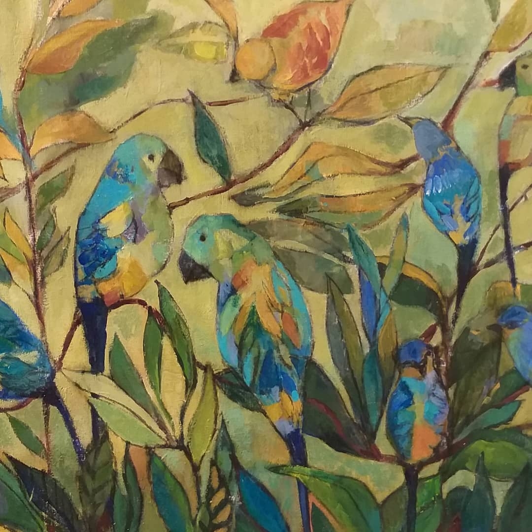 Vibrant Trio: Parrots in Tropical Splendor