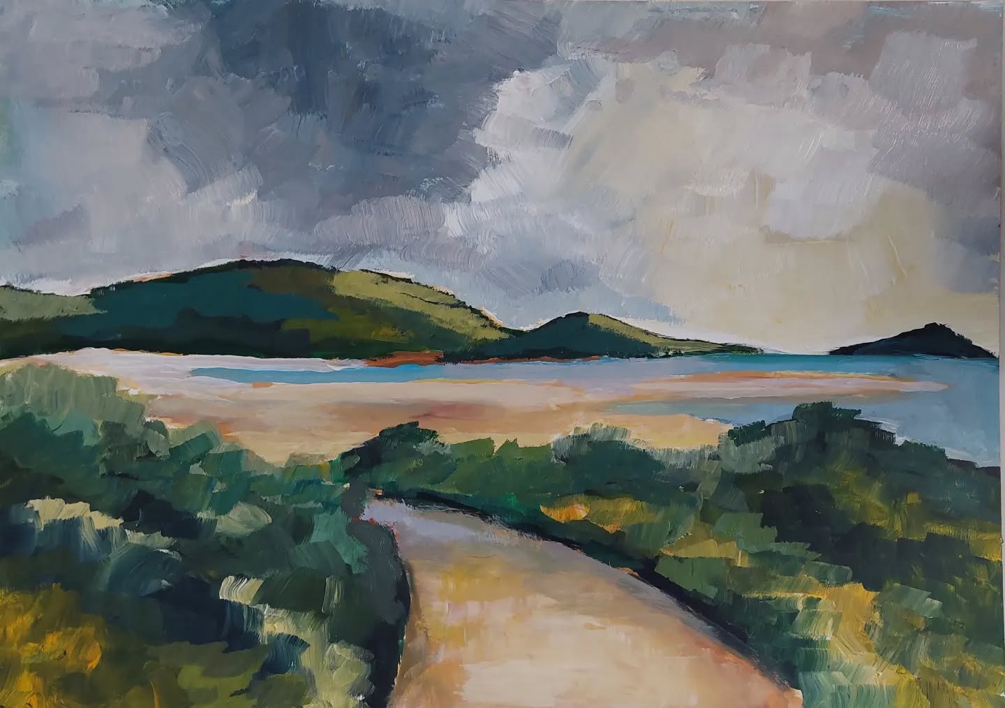 Serene Yorkshire Coast: Overcast Horizons
