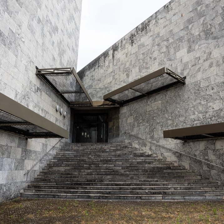 Concrete Bunker Entrance: Monolithic Steps and Stark Architecture