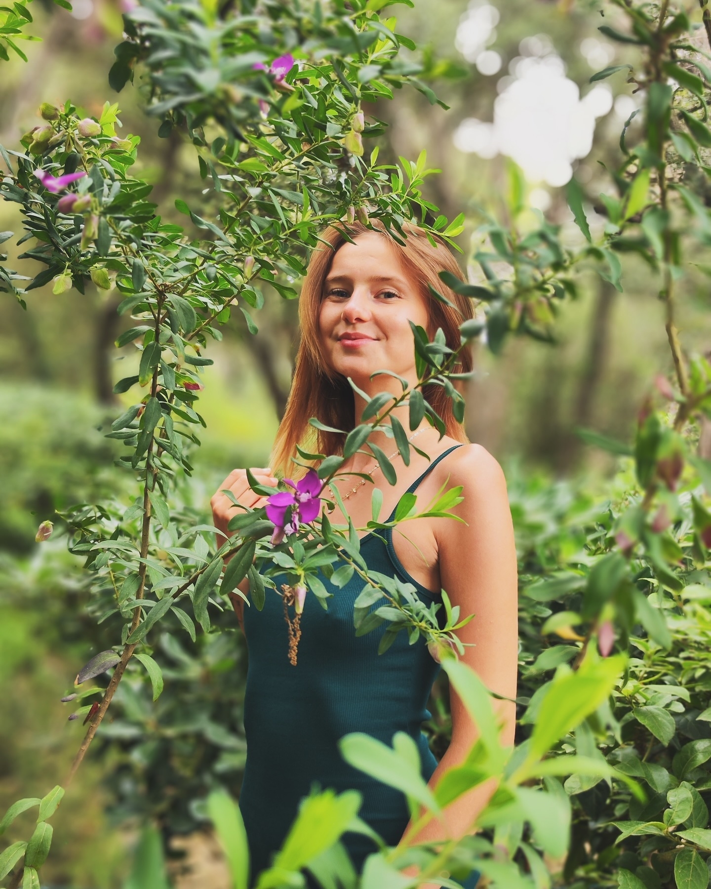 Barcelona Garden Elegance: Serene Moments in Dark Teal