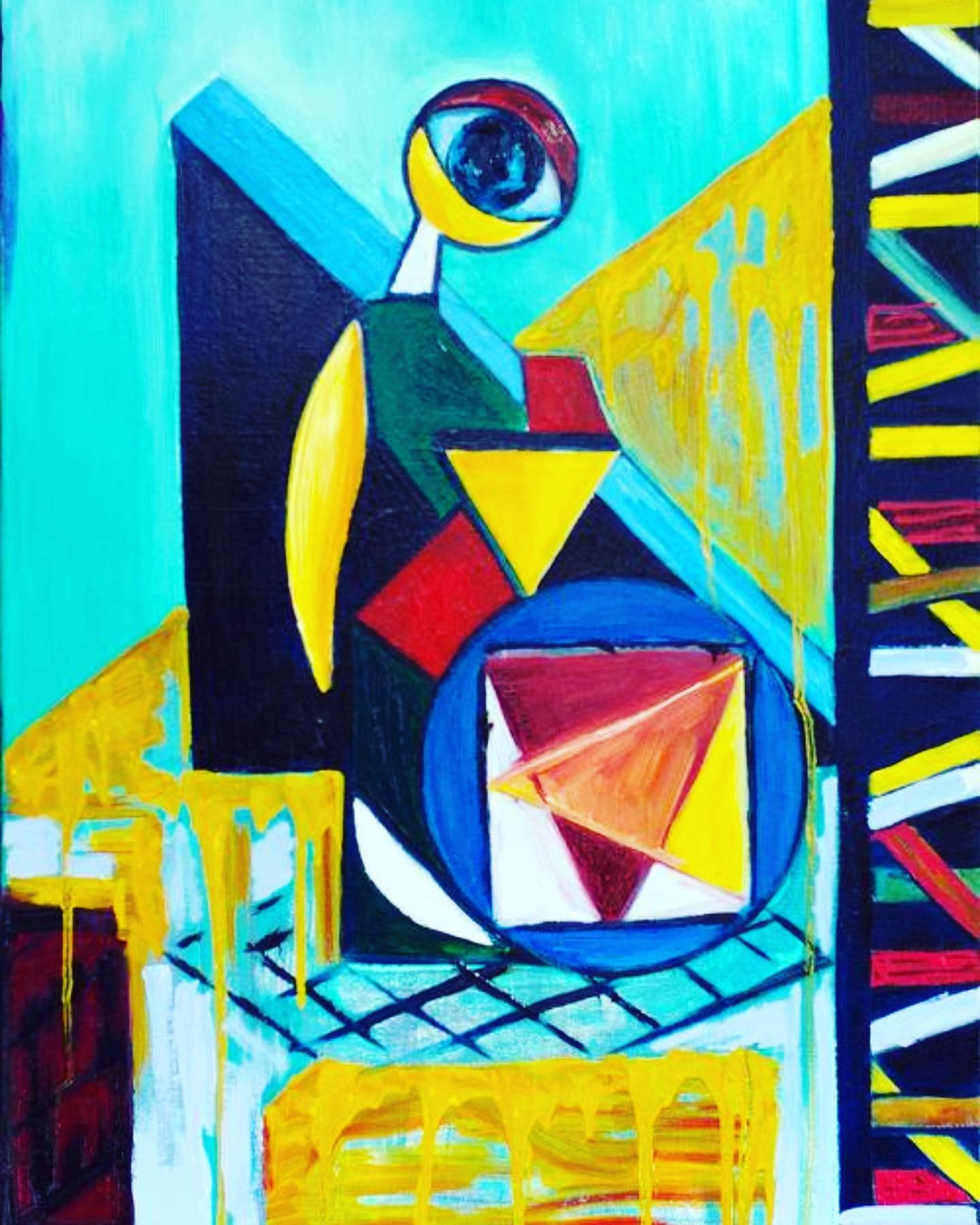 Vivid Gaze: Abstract Geometric Mastery