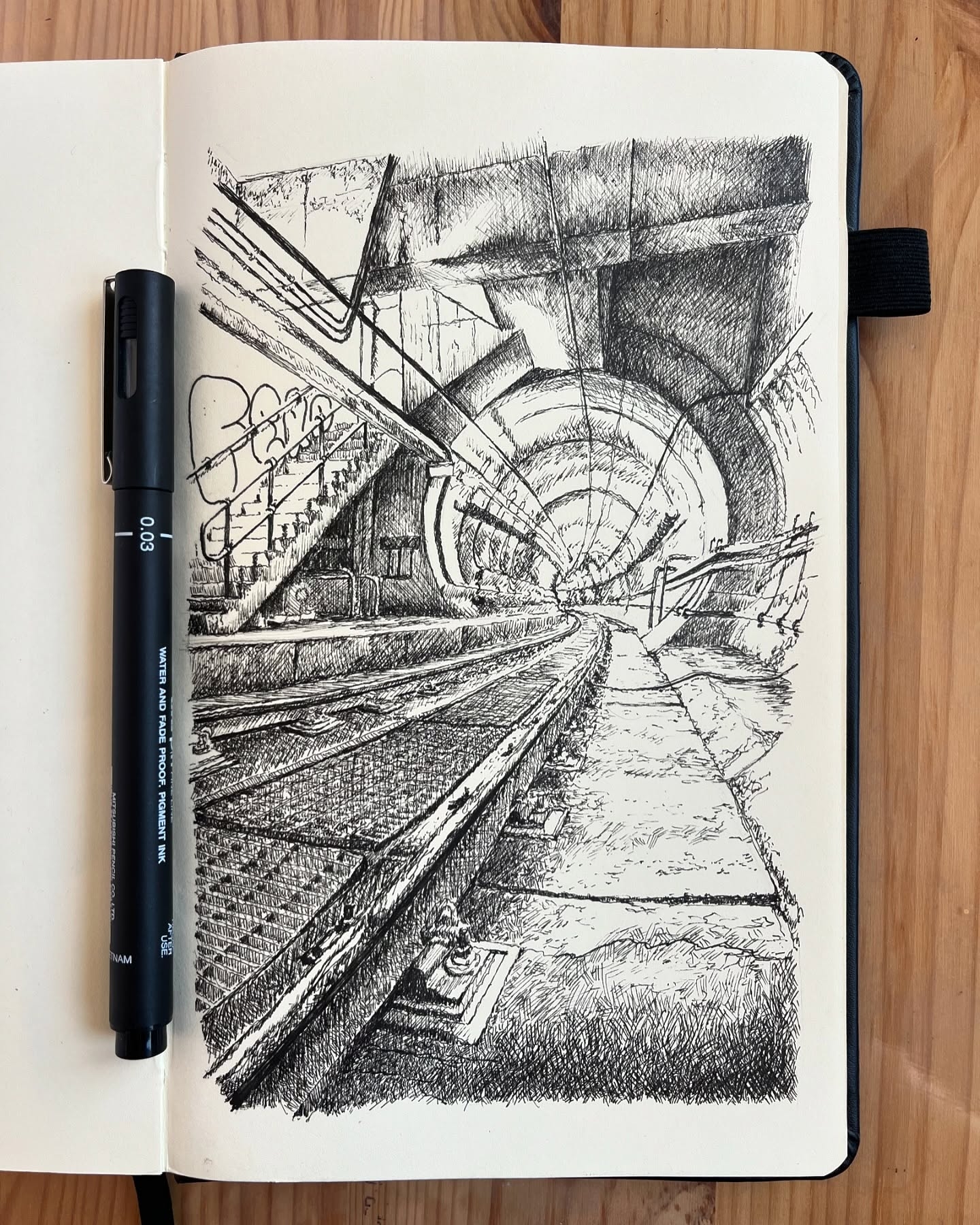 Urban Underpass: A Study in Line and Shadow