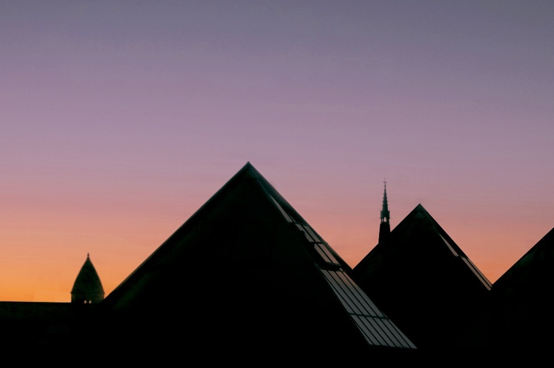 Serenity at Sunset: Rooftops and Spires of Karlsruhe