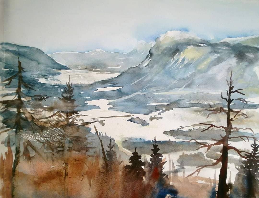 Serene Winter Landscape of Dobratsch