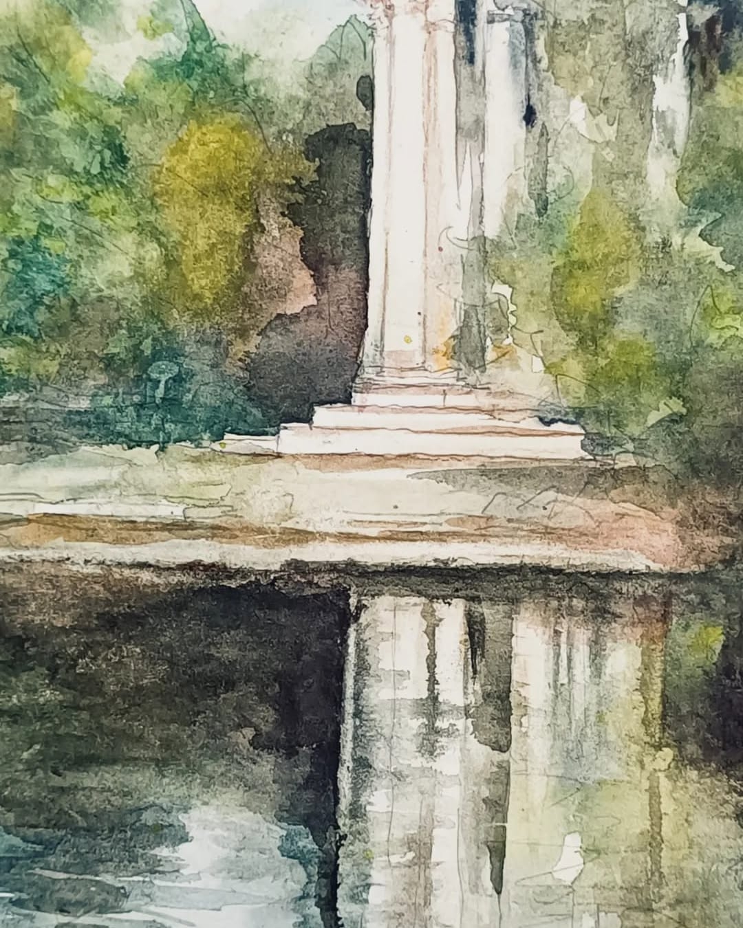 Eternal Column in Serene Waters