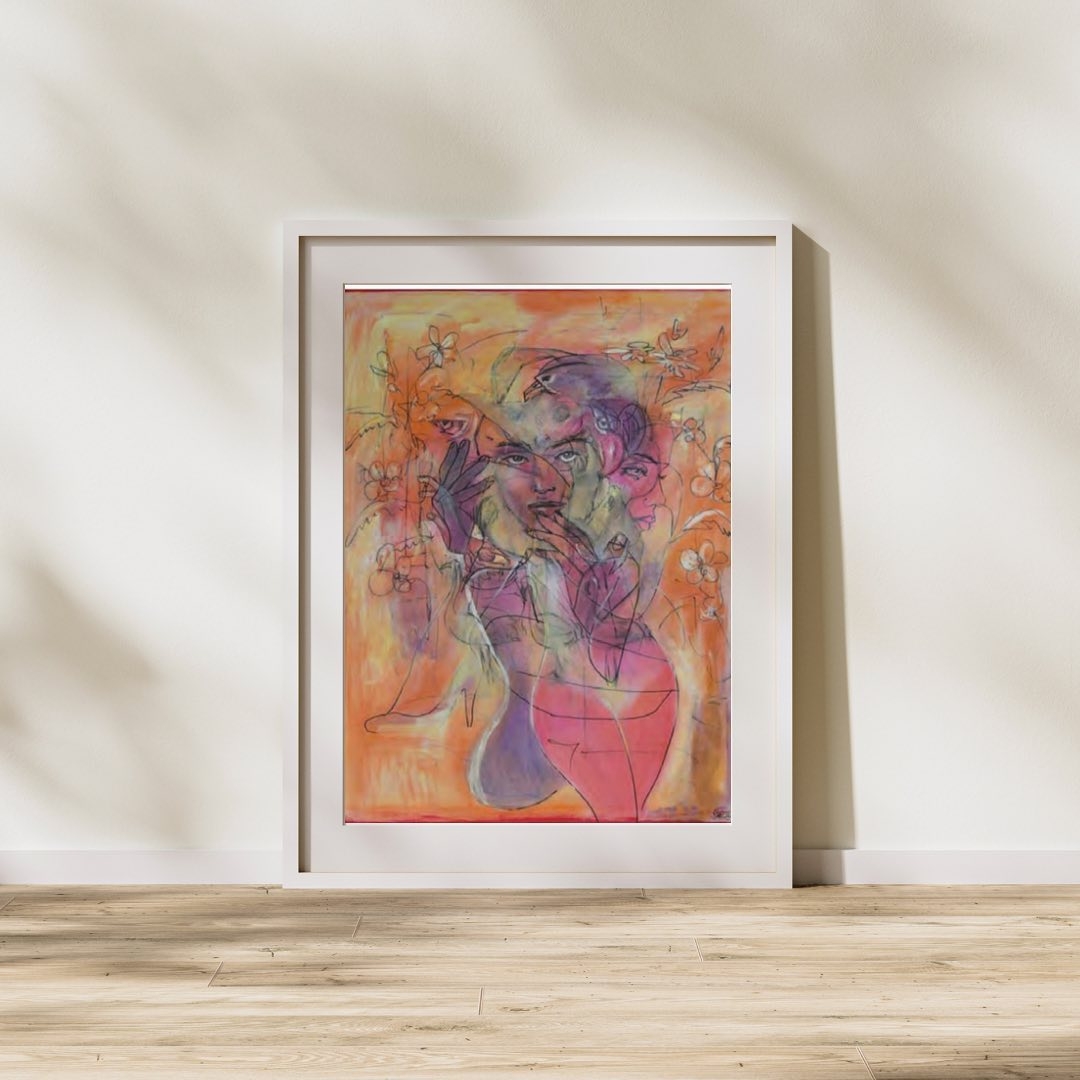 Chromatic Interplay: Faces and Florals in Abstract Expressionism