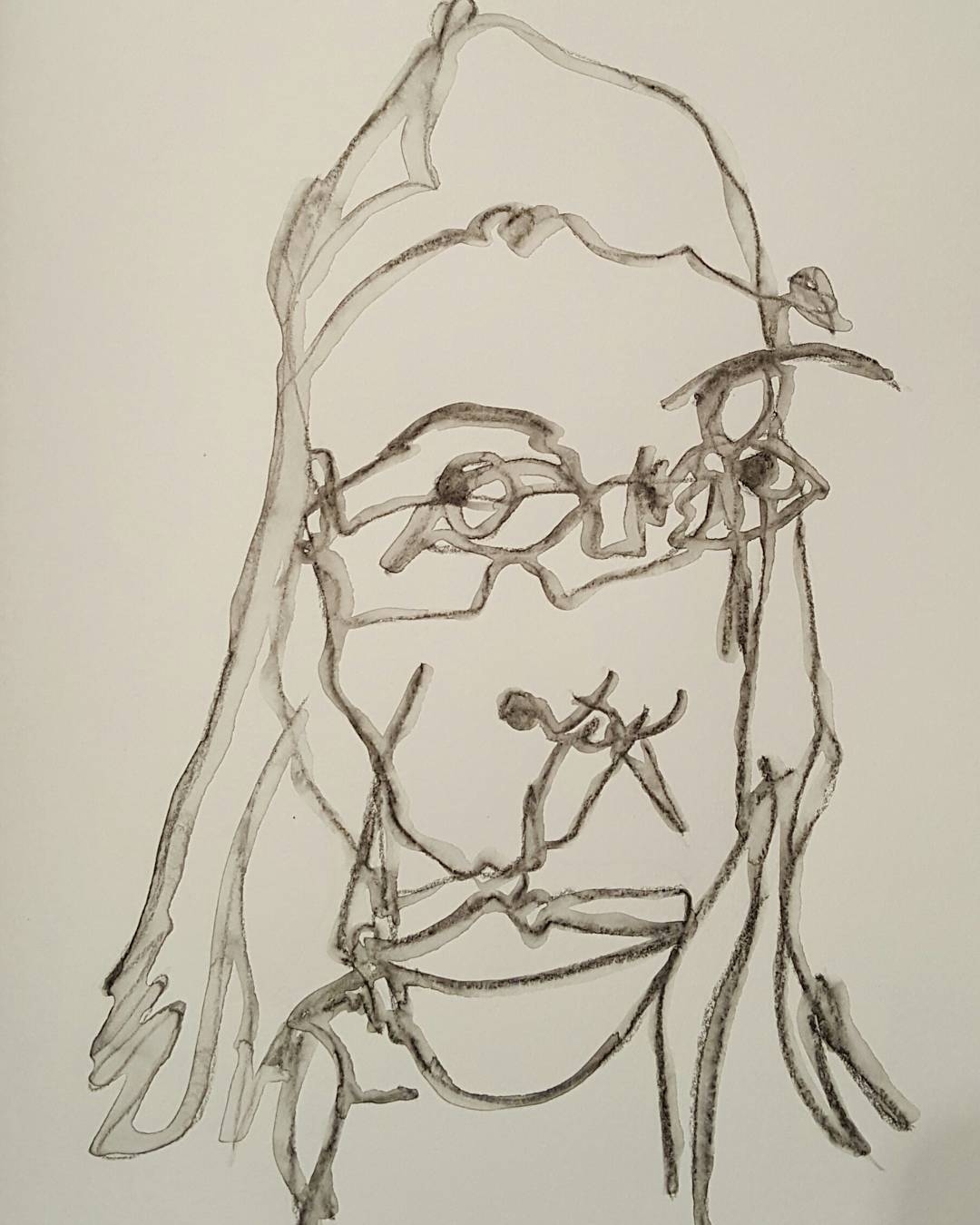 Blind Drawing Self-Portrait