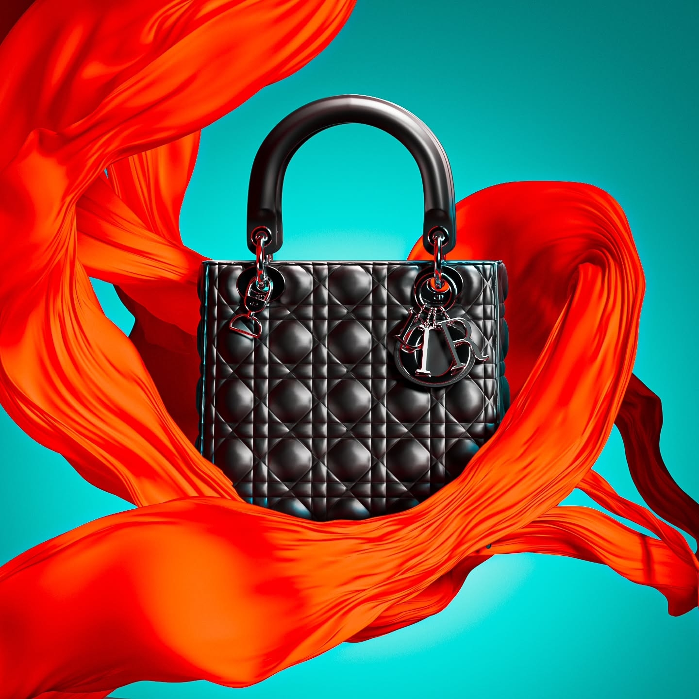 Quilted Elegance: Contrasting 3D Handbag Showcase