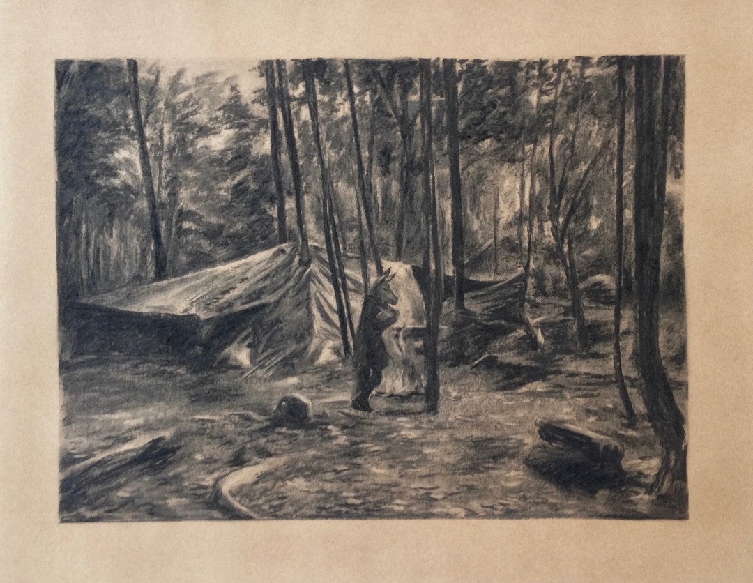 Whispering Shelter: A Serene Forest Encounter