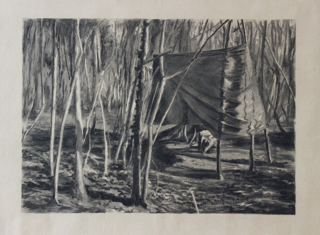 Solitary Shelter Among the Bare Trees