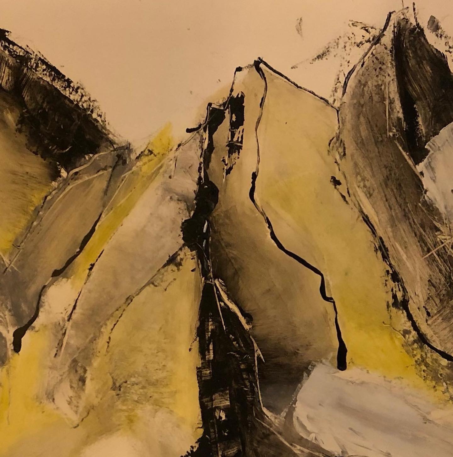 Sascaart - Montagnes: Abstract Rockscapes in Oil on Paper