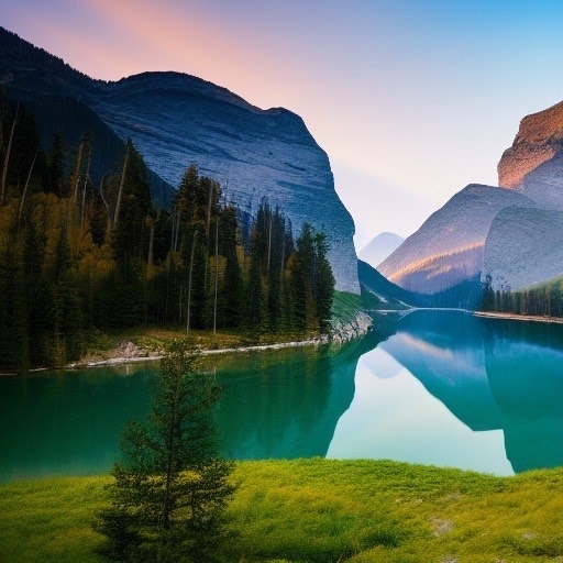 Serene Reflections: Lake Between Peaks