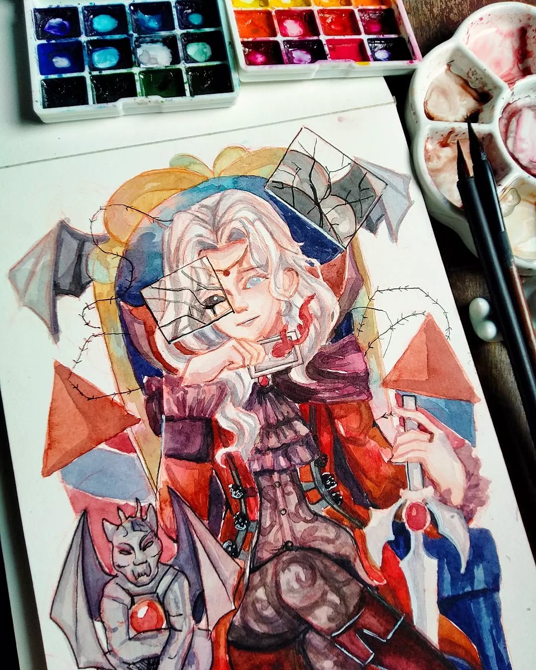 Rydia's Mystic Bond: A Watercolor Ode to Final Fantasy IV
