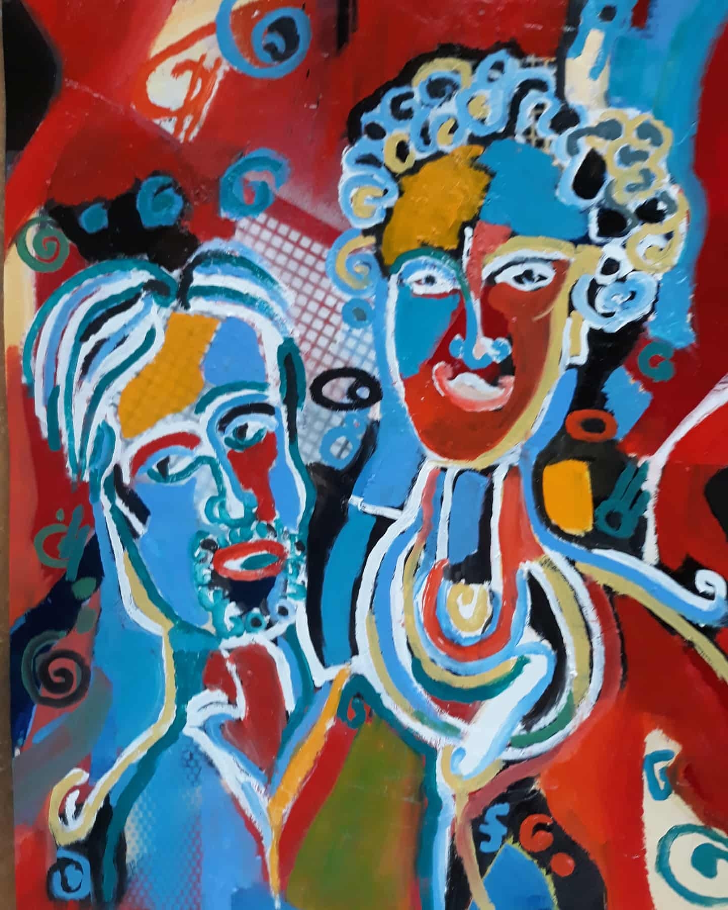 Ethereal Duet: Abstract Figures in Motion