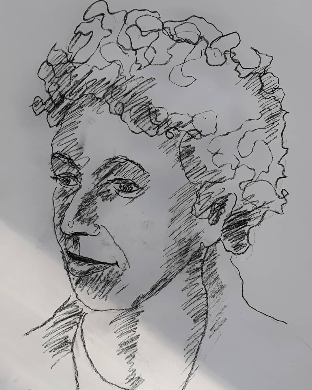 Contemplative Visage in Monochrome Ink