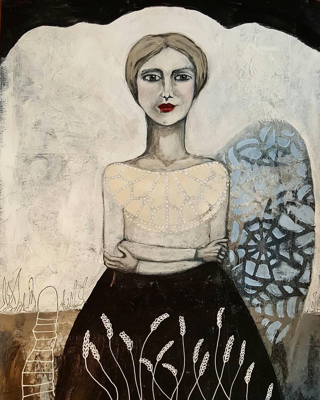 Whimsical Confidence: Mixed Media Portrait Inspired by Annie Hamman