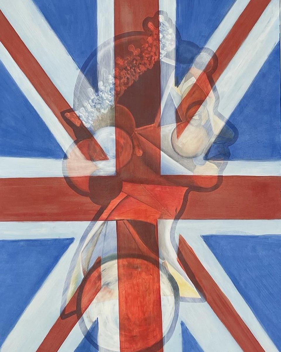Cubist Overture: Union Jack with Translucent Visions