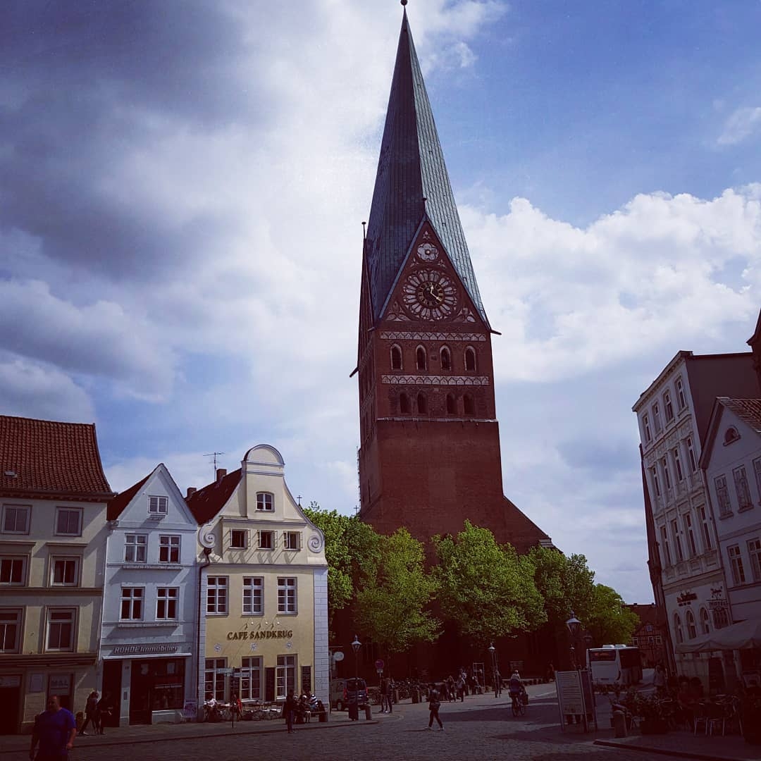 Lüneburg's Majestic Church Steeple Amid Historic Architecture