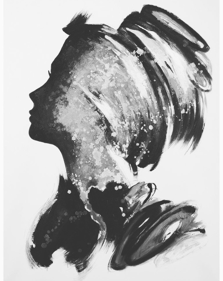 Contemplative Silhouette: Abstract Portrait in Monochrome