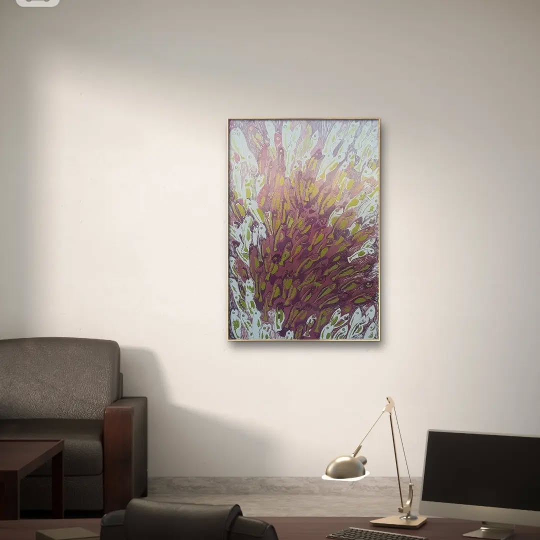 Abstract Splendor: Golden Frame Elegance