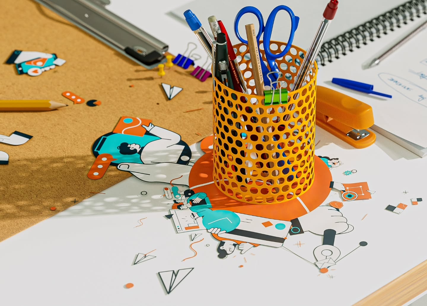 Creative Haven: Playful Workspace of Art Supplies
