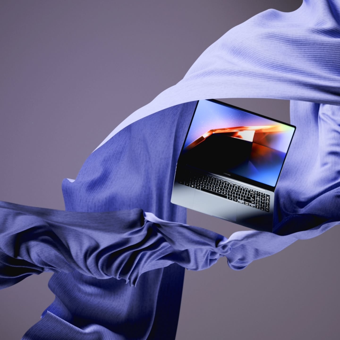 Playful Laptop Moments: 3D Design Study with Colorful Elements