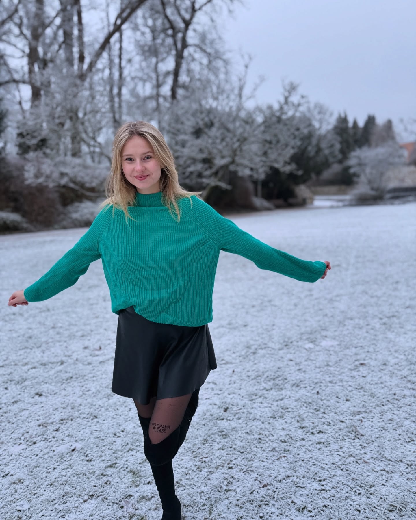 Winter Enchantment: Dramatic Snowscape Portrait
