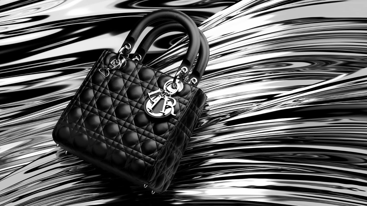 Elegant Lady Dior Bag in Dynamic Abstract Waves