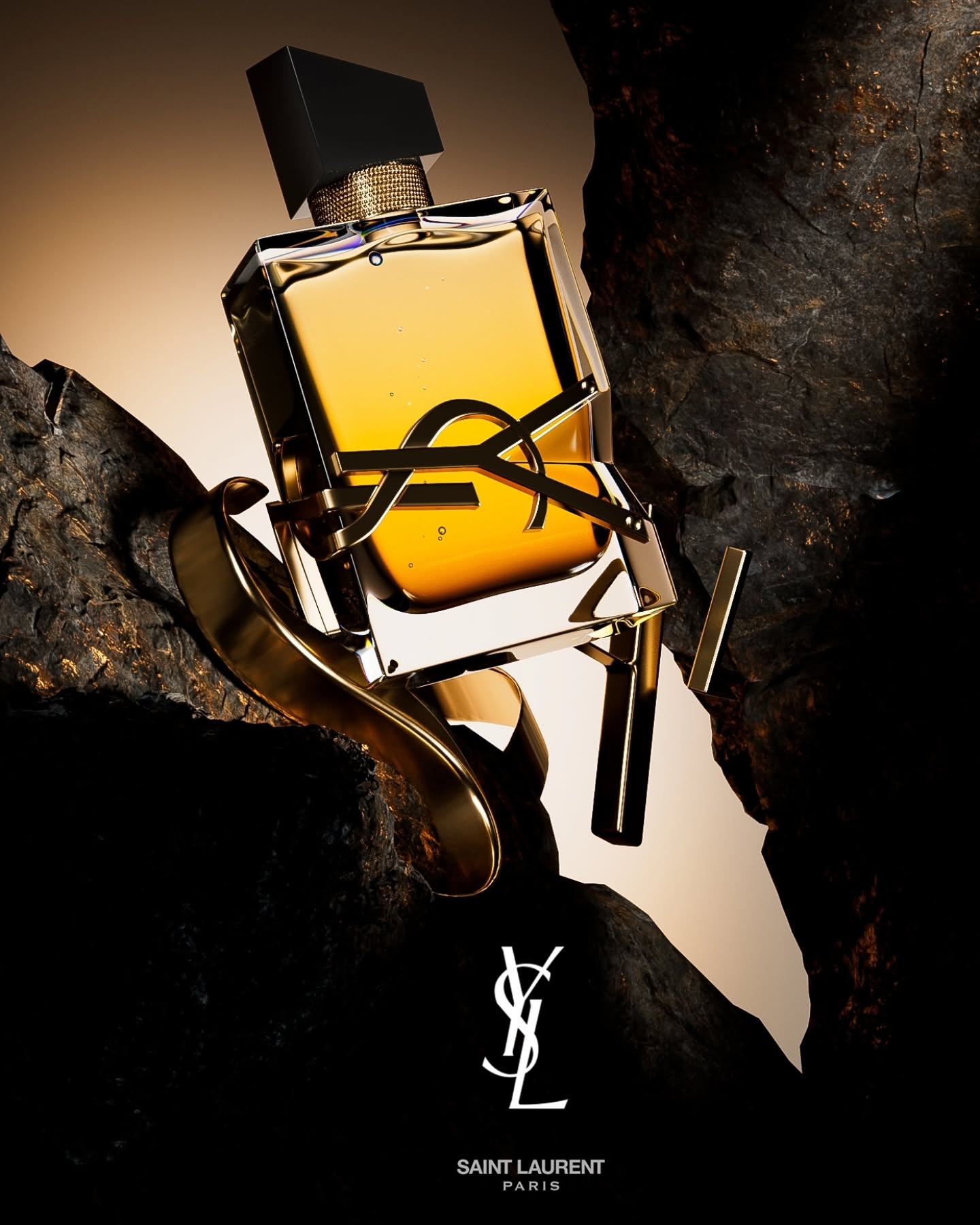 Luxurious Elegance: Black Opium Perfume 3D Art