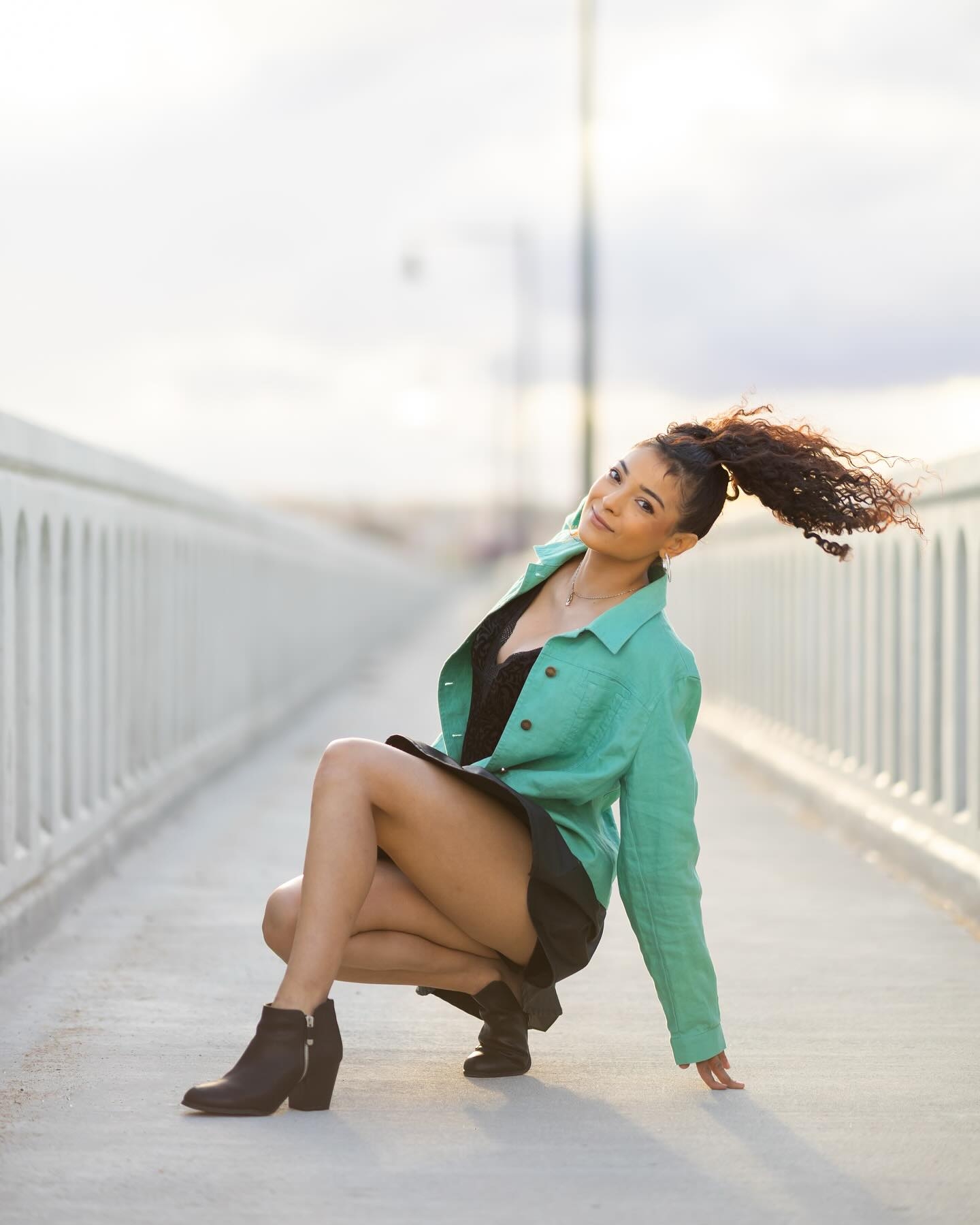 Confident Edge: Urban Bridge Fashion Portrait & Exclusive Collection