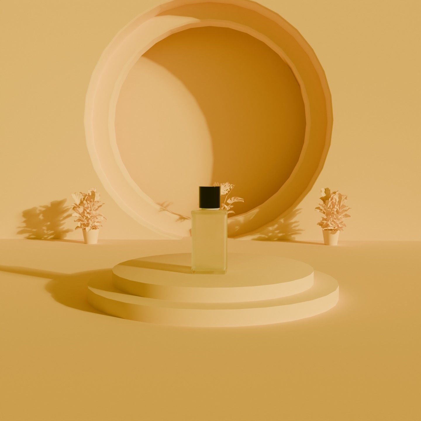 Elegant Perfume Showcase in Modern 3D Design