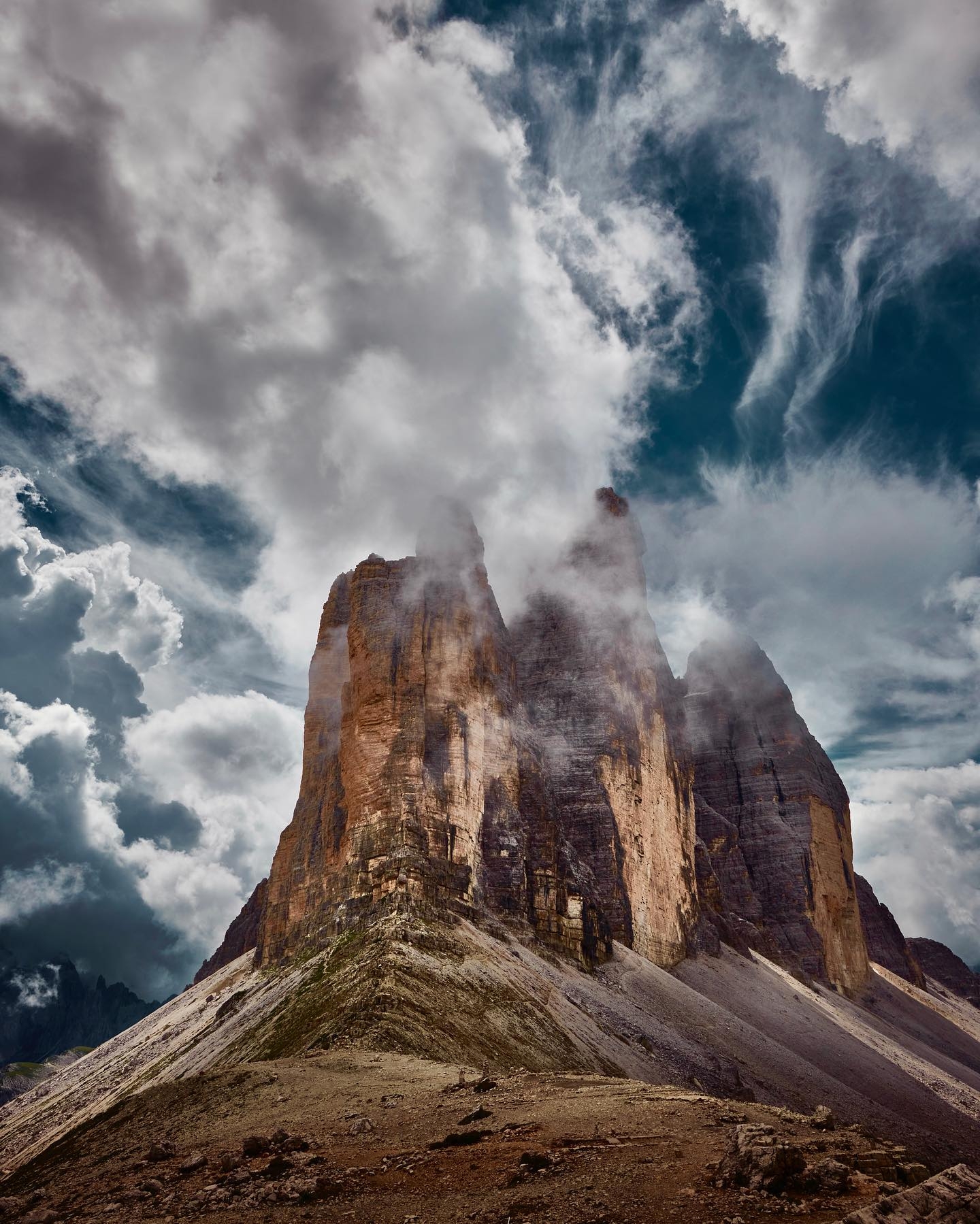 Majestic Summit Amid Stormy Skies