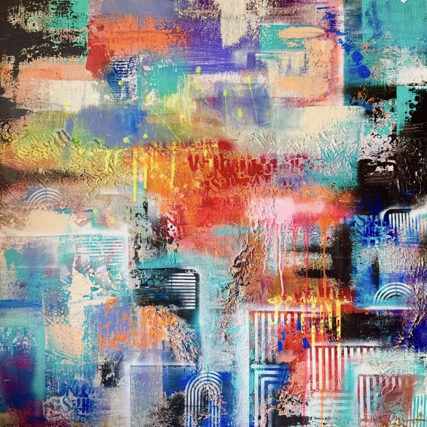 Vibrant Abstraction: A Symphony of Color and Texture