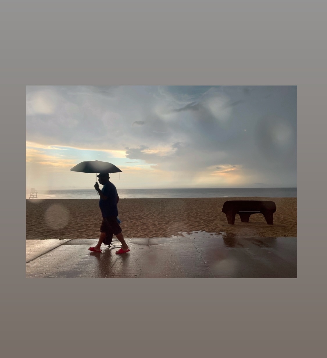 Solitary Journey: Rain-Soaked Reflections