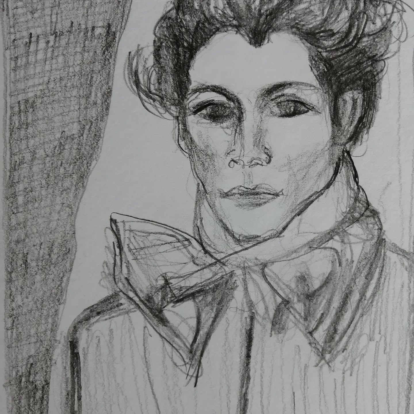 Introspective Portrait in Graphite