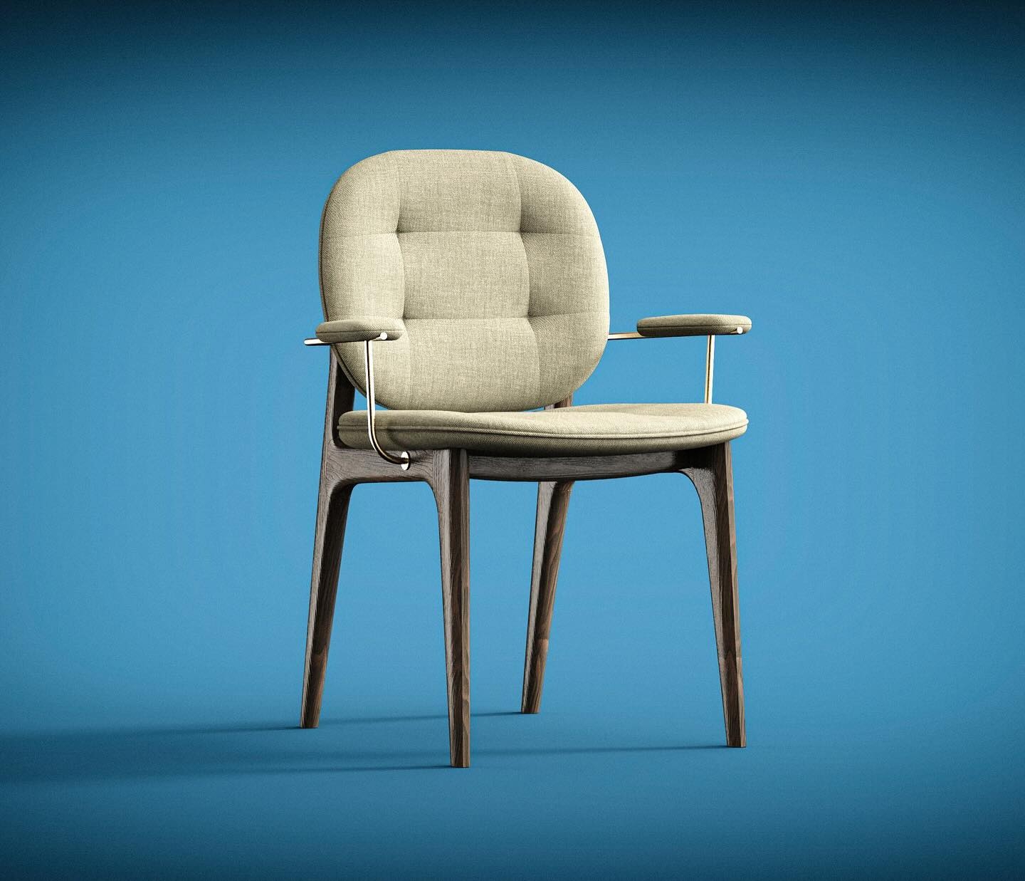 Harmony Armchair: Modern Elegance in Wood and Fabric