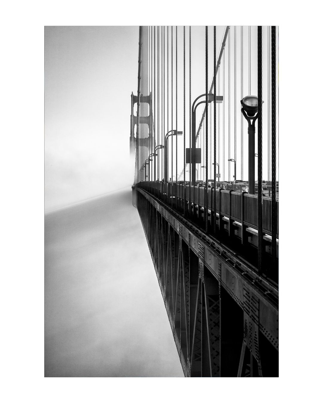 Golden Gate Serenade: Solitude in Mist and Steel